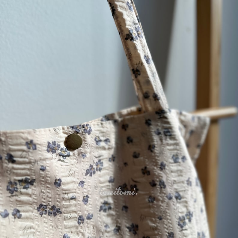 Floral Delight Tote Bag | Elegant Black & Beige Design with Purple Blooms | Perfect for Work School Everyday Chic | Gift for Her|Spring Gift - Image 3