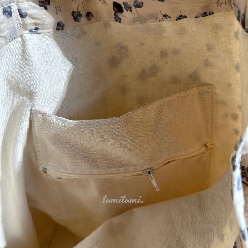 Floral Delight Tote Bag | Elegant Black & Beige Design with Purple Blooms | Perfect for Work School Everyday Chic | Gift for Her|Spring Gift - Image 7