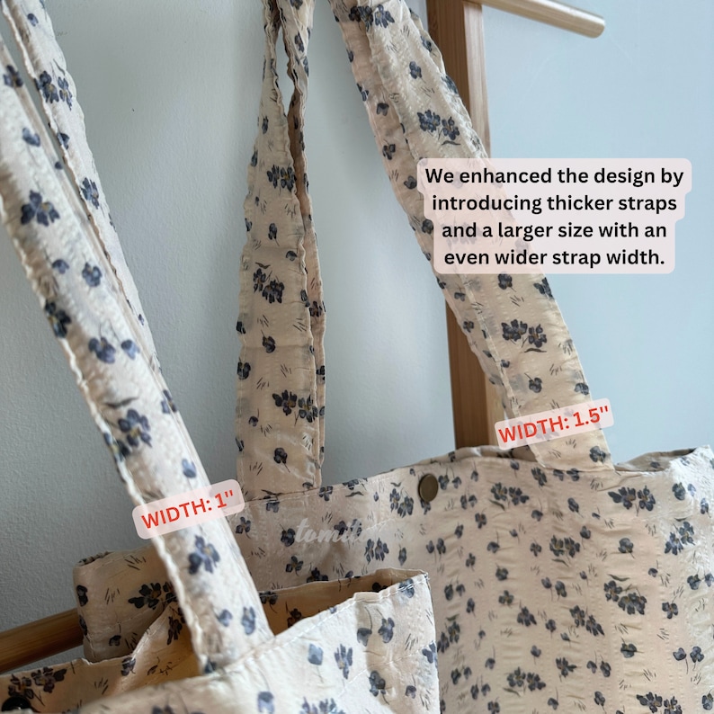 Floral Delight Tote Bag | Elegant Black & Beige Design with Purple Blooms | Perfect for Work School Everyday Chic | Gift for Her|Spring Gift - Image 9