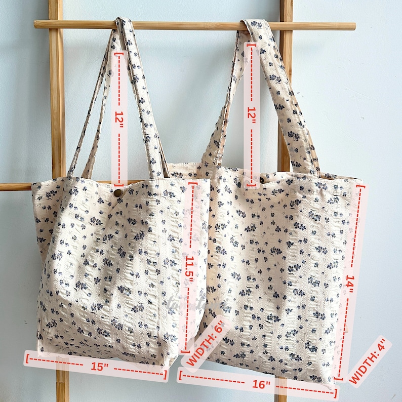 Floral Delight Tote Bag | Elegant Black & Beige Design with Purple Blooms | Perfect for Work School Everyday Chic | Gift for Her|Spring Gift - Image 8